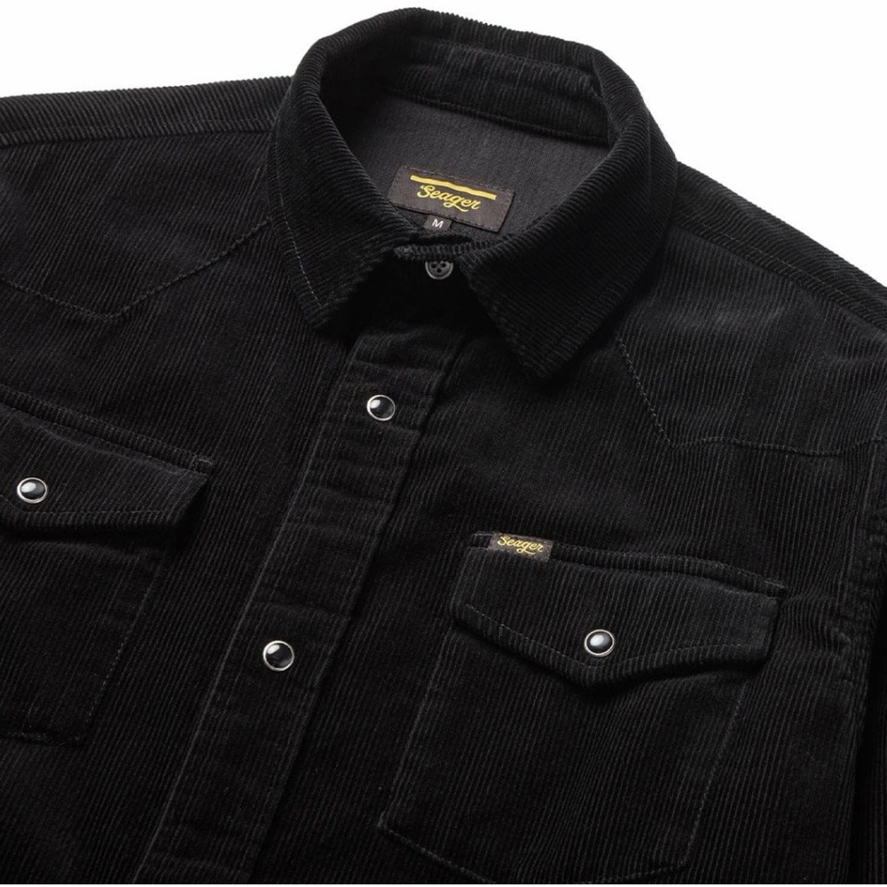 Seager Black Corduroy Snap, Western Heritage Shirt